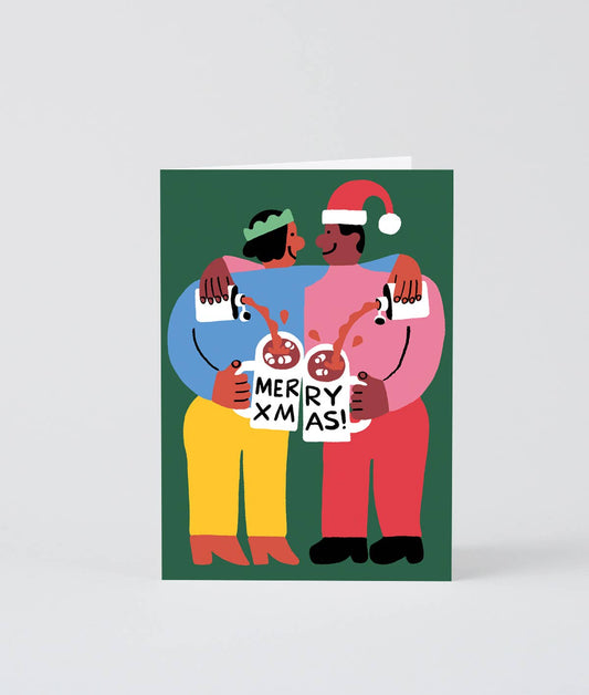 'Xmas Tipple' Embossed Holiday Greeting Card - Cari Vander Yacht