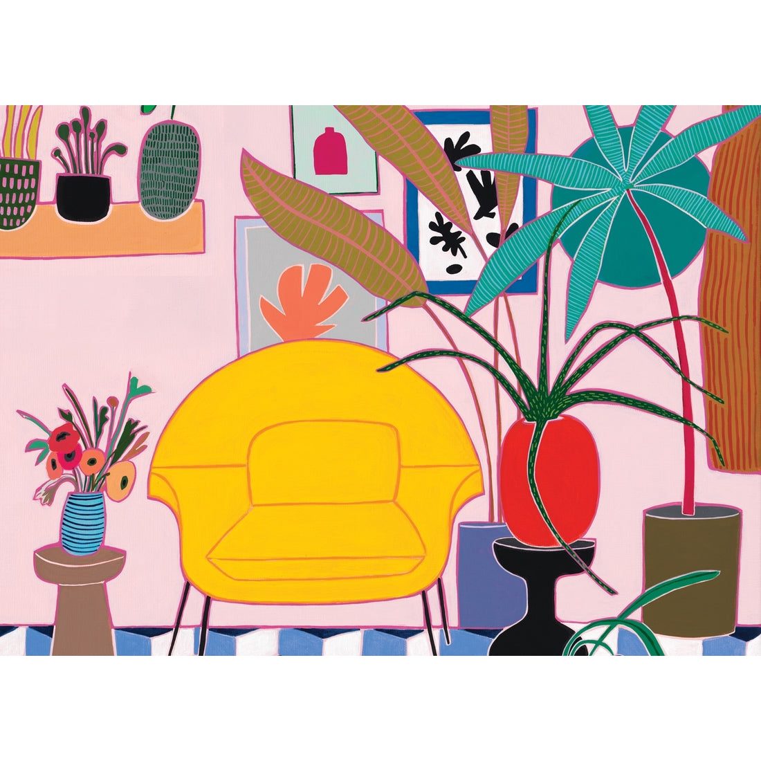 Interior with Yellow Chair by Mary Finlayson